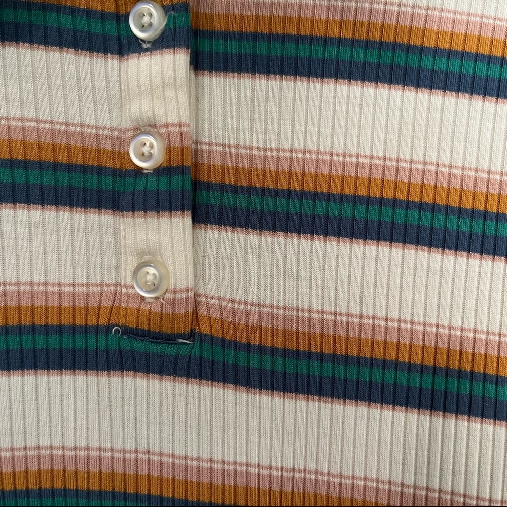 Striped, Collared Bodysuit - Picture 2 of 3